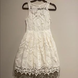 Anthropology Maeve white pineapple dress